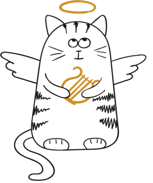 a cat angel with halo